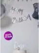Гирлянда Happy Birthday бумажная растяжка курсив серебро