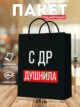 Подарочный пакет большой С Др Душнила прикол упаковка