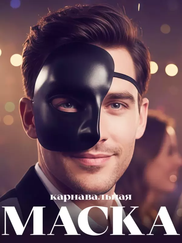 Маска венецианская карнавальная чёрная 14×11 см, полумаска на резинке