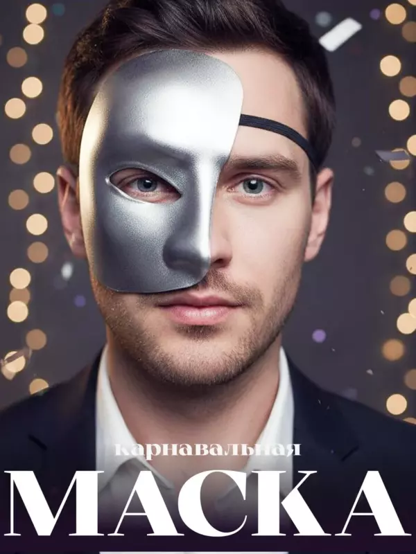 Карнавальная маска серебристая полумаска для маскарада, бала, вечеринки и фотосессии