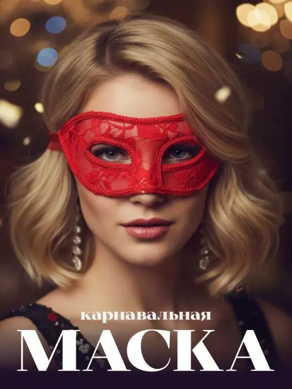 Красная кружевная карнавальная маска из пластика и кружева для маскарада, бала и вечеринки