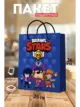 Подарочный пакет Brawl Stars синий большой 36×25 см — Только синий Brawl Stars